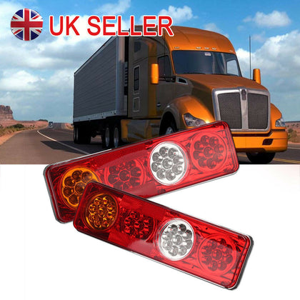 Pair 12V Rear Tail Brake Lights Lamp Function Trailer Caravan Truck Lorry 36 LED