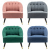 Scallop Back Armchair with Button Tufted Lounge Chair Living Bedroom Sofa Stool