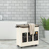 120L 3-Section Mobile Laundry Hamper Collapsible Water-Proof Laundry Sorter