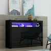 Modern Black High Gloss 3 Doors Sideboard Cabinet Cupboard with RGB LED Lights