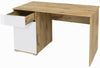 Modern Study Office Desk Storage Cupboard Drawer White Gloss Oak finish 120 Zele