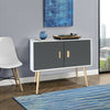 Wooden 2 Door Cupboard Sideboard Entertainment TV Stand Scandinavian Cabinet