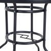 Outsunny Outdoor Round Dining Table Tempered Glass Top w/ Parasol Hole 80cm