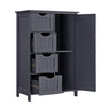 Bathroom Cabinet 4 Drawer Grey Wooden Storage Cupboard Standing Unit LHC41GY