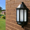 Half Lantern Wall Light - Black Outdoor Outside Fitting by ASD