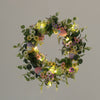 Easter Egg Wreath Artificial Front Door Garland Spring Wreath Decor w/ LED Light