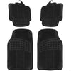 4 Pcs Heavy Duty Universal Black Rubber Car Mat Set Kit Non Slip Grip Van Mats