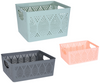Small Large Plastic Storage Basket Home Kitchen Office Stackable Container Box