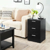 Modern Bedside Table Nightstand Cabinet with 3 Drawers Storage Bedroom White