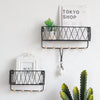 Metal Wire Wall Mounted Storage Shelf Decorative Holder Organizer Rack with Hook