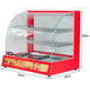 2Tier Commercial HOTFood Pizza Warmer Countertop Cabinet Display Stainless Steel