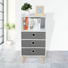 Modern Bookshelf Shelving Display Storage Cabinet Bookcase with 3 Fabric Drawers