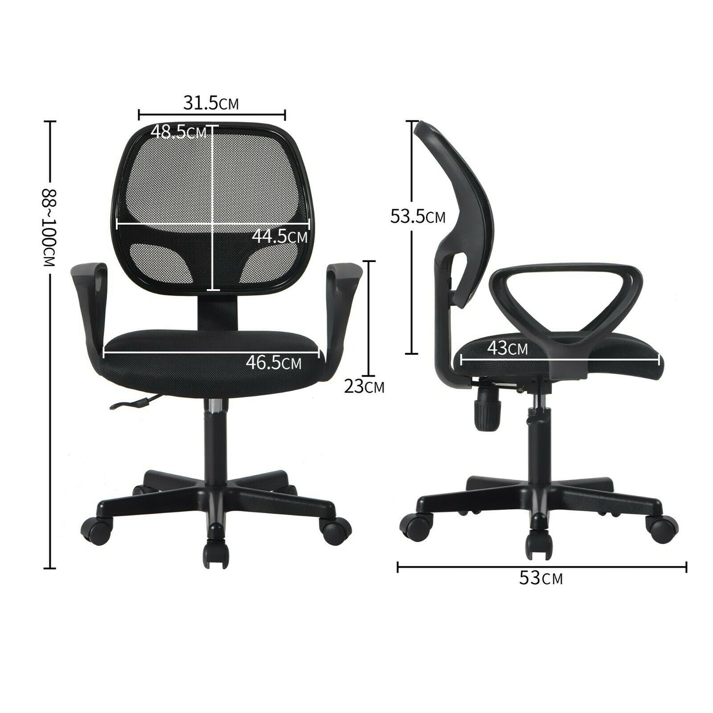 Adjustable Office Chair Back Support Swivel Lift Chair Computer Desk Task Chairs