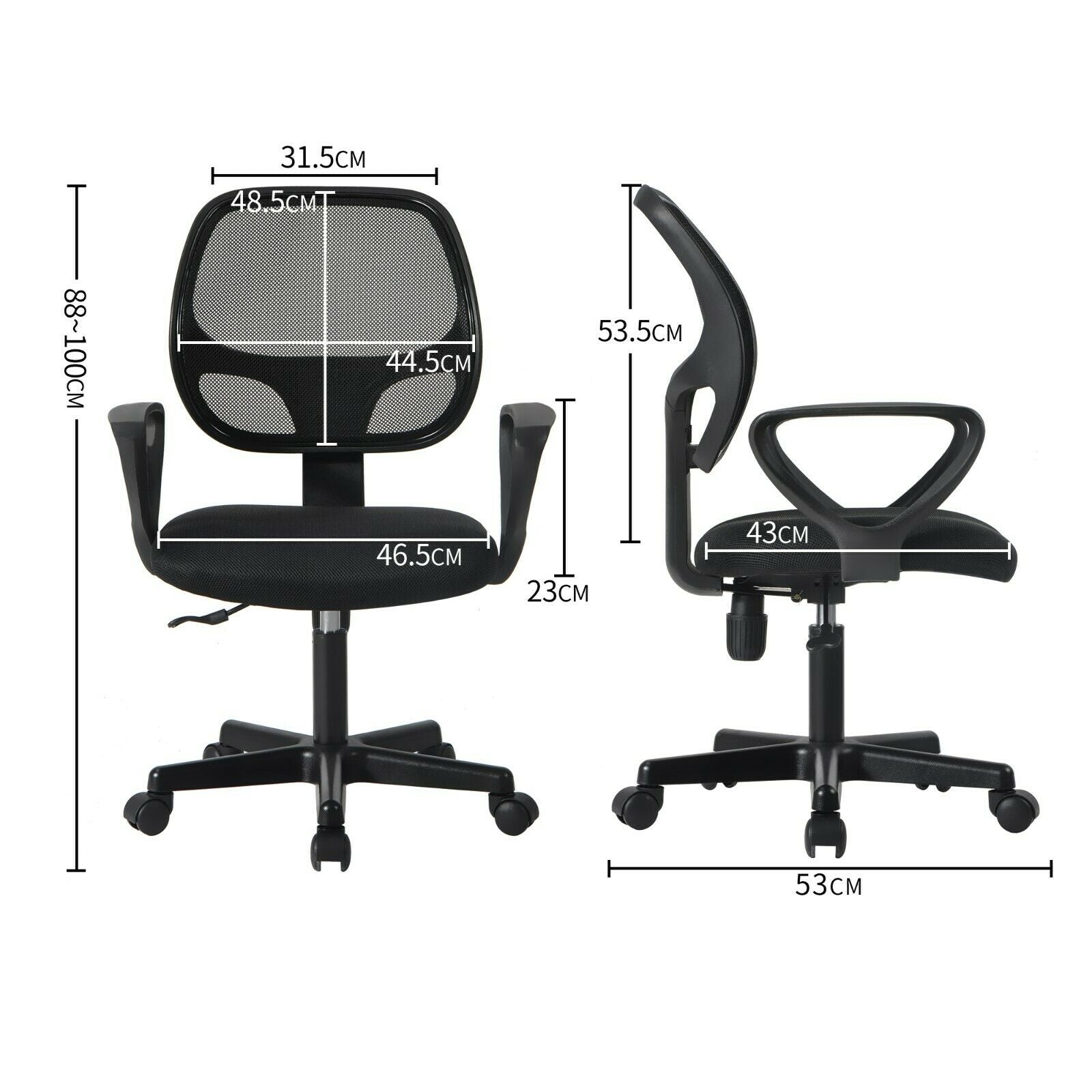 Adjustable Office Chair Back Support Swivel Lift Chair Computer Desk Task Chairs