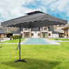 Garden Parasol Banana Cantilever Umbrella Crank Sun Shade Patio Outdoor W/ Base