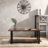 2-Tier Wooden Coffee Table Retro Industrial Style Side Desk Living Room Shelf UK