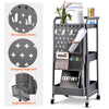3 Tier Kitchen Trolley Cart Handle Slim Rolling Wheel Storage Basket Rack Salo