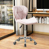 Cushioned Velvet Office Chair Swivel Pink Office Home Desk Chair Salon Studio UK