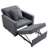 Grey/Cream Folding Sofa Bed Sleeper Pull Out Convertible Arm Chair Adjustable