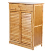 Shoe Rack Shoes Storage Cabinet Unit Stand Cupboard 2 Doors Organiser Bamboo