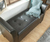 Verona Window Seat Luxurious soft Black Faux Leather storage Ottoman