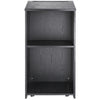 Podium Stand 47 in Hostess Stand with Rolling Wheels&Storage Shelve Black
