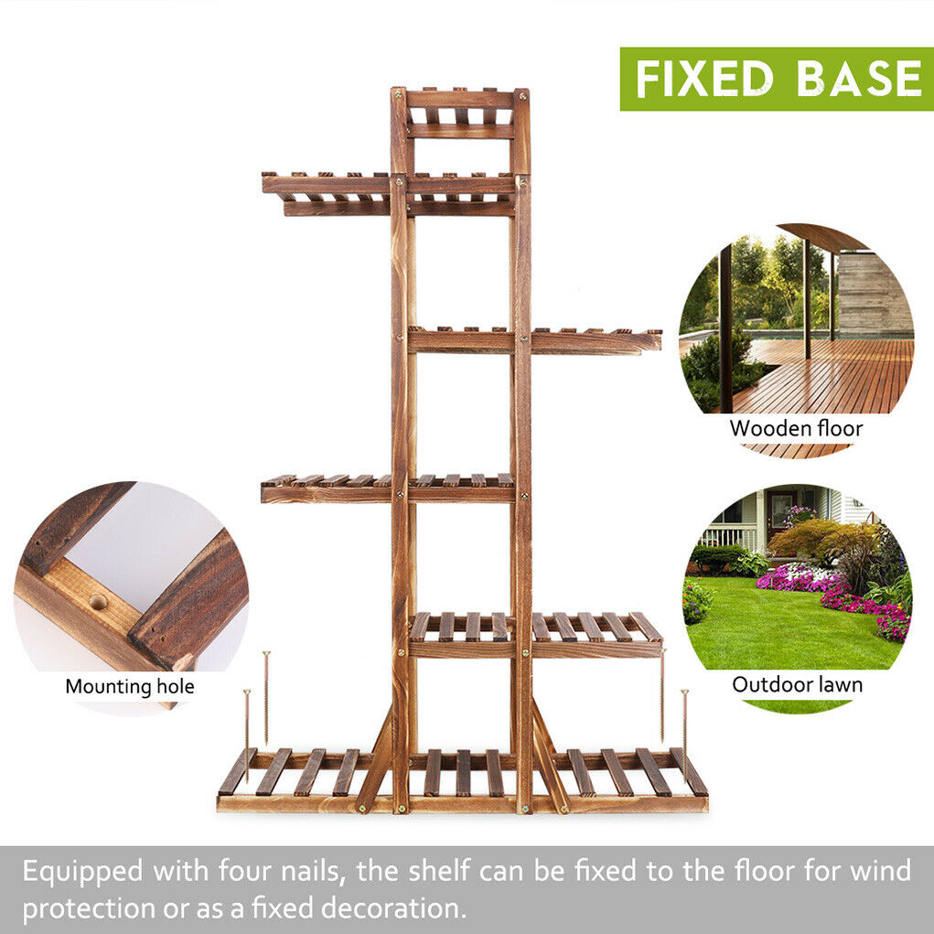 Solid Wood Plant Stand Multi-Tier Garden Planter Flowers Pots Shelf Garden Rack