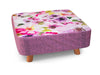 Large Footstool Luxury Upholstered Fabric Foot Rest Ottoman Decor with Legs
