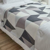 Dreamscene Geometric Shapes Fleece Throw Over Bed Soft Blanket, Grey 120 x 150cm