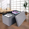 Folding Linen Folding Storage Ottoman Pouffe Seat Footstool Storage Box 2 Seater
