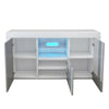 Modern High Gloss Doors TV Unit Cabinet Stand Sideboard Cupboard RGB LED Grey