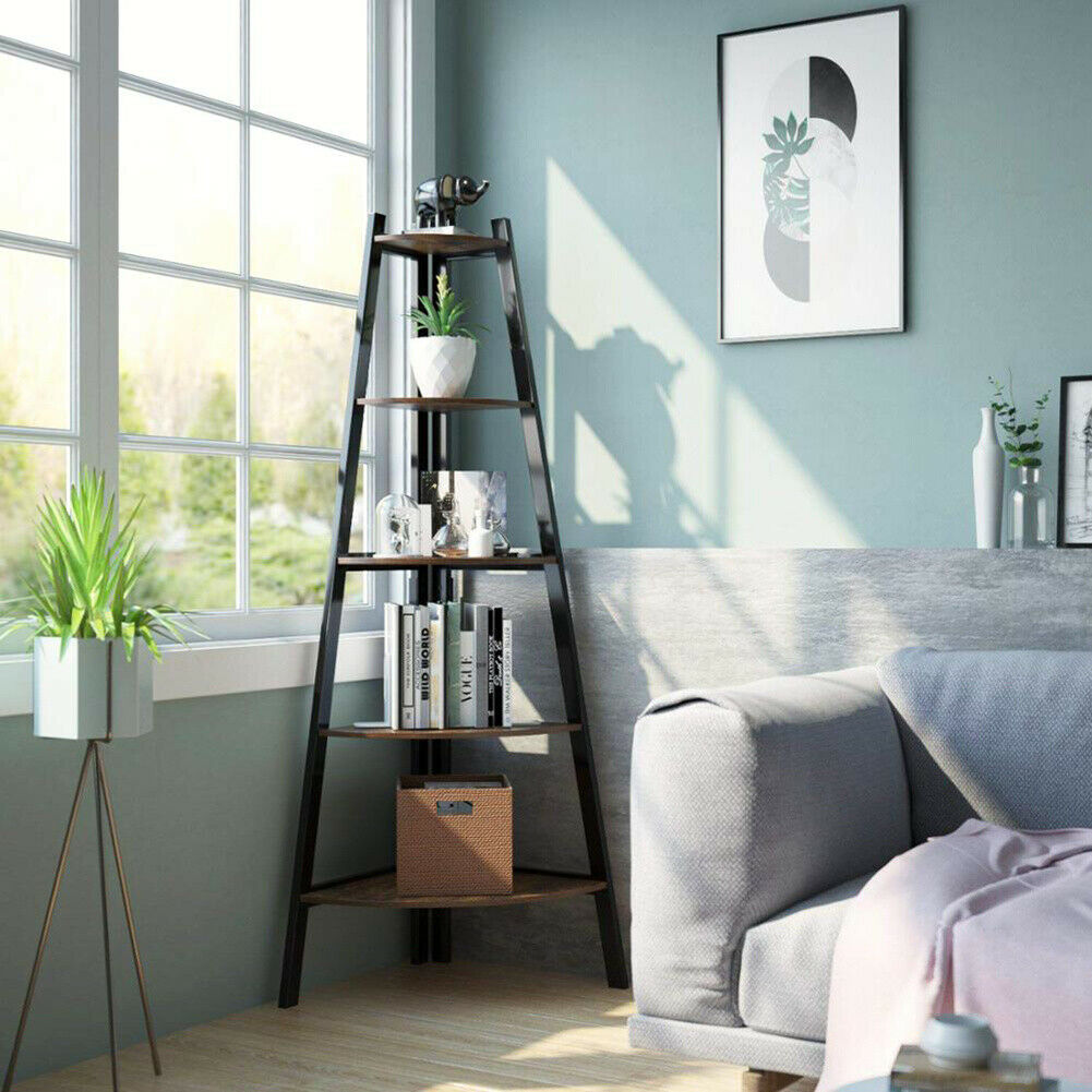 5 Tier Plant Flower Pot Stand Corner Storage Display Ladder Shelf Rack Bookshelf