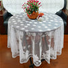 71" Christmas White Embroidered Lace Tablecloth Round Floral Table Runner Doily