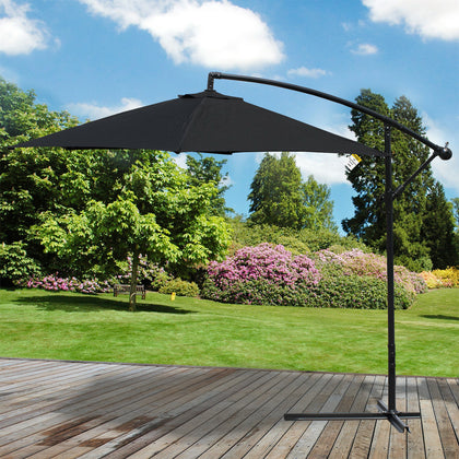 3M Overhanging Parasol Cantilever Garden Sun Shade Patio Banana Large Umbrella