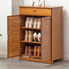 Shoe Rack Shoes Storage Cabinet Unit Stand Cupboard 2 Doors Organiser Bamboo