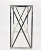 Glass Console Table Chrome Stainless Steel Modern Tempered Glass Living Room