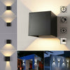 Black Cube Outdoor Night Wall LED Light Lamp Different Light Effect Modern Style