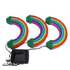 Waterproof Rainbow Solar Powered 3 LED Garden Lights Ornament Outdoor Lawn Lamps
