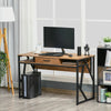 Modern Writing Desk Office Workstation with Storage Shelf Drawer Brown Black
