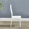 6 Dining Chairs White Faux Leather Padded Seat Kitchen Living Room Furniture
