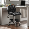 Computer Office Chair Cushioned Home Chrome Leather Swivel Small Adjustable Desk