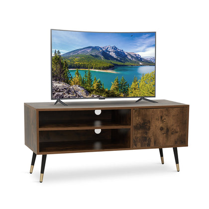 TV Cabinet TV Stand Industrial Vintage Style Metal Feet w/ Storage Cube MDF