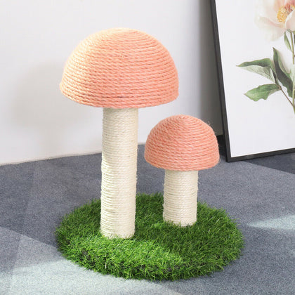 Cat Kitten Pet Sisal Scratching Post Kitten Scratcher Play Fun Mushroom Cluster