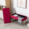 VELVET STORAGE OTTOMAN BENCH FOOTREST CHEST BEDROOM LIVINGROOM STOOL