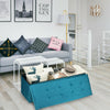 Folding Storage Box Pouffe Seat Footstool Storage Ottoman Seat Crushed Velvet