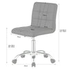 Swivel Office Chair Adjustable PU Leather Small Home Computer Desk Stool Brown