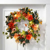LED Light Up Flower Wreath Artificial Peony Chrysanthemum Ring Spring Door Decor