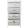 4 Drawer Basket Drawers White Cupboard Cabinet for Bedroom Living Room Bathroom