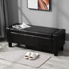 Ottoman Storage Chest Faux Leather Stool Bench Seat Box Home Furniture - Brown