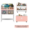 Children Bookcase set of 2 Toy Storage Unit with Wheels Book Organizer Removable
